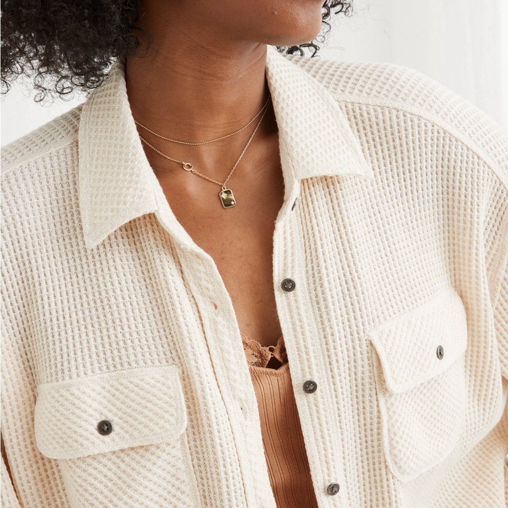 Aerie Cream Button Down Shirt
